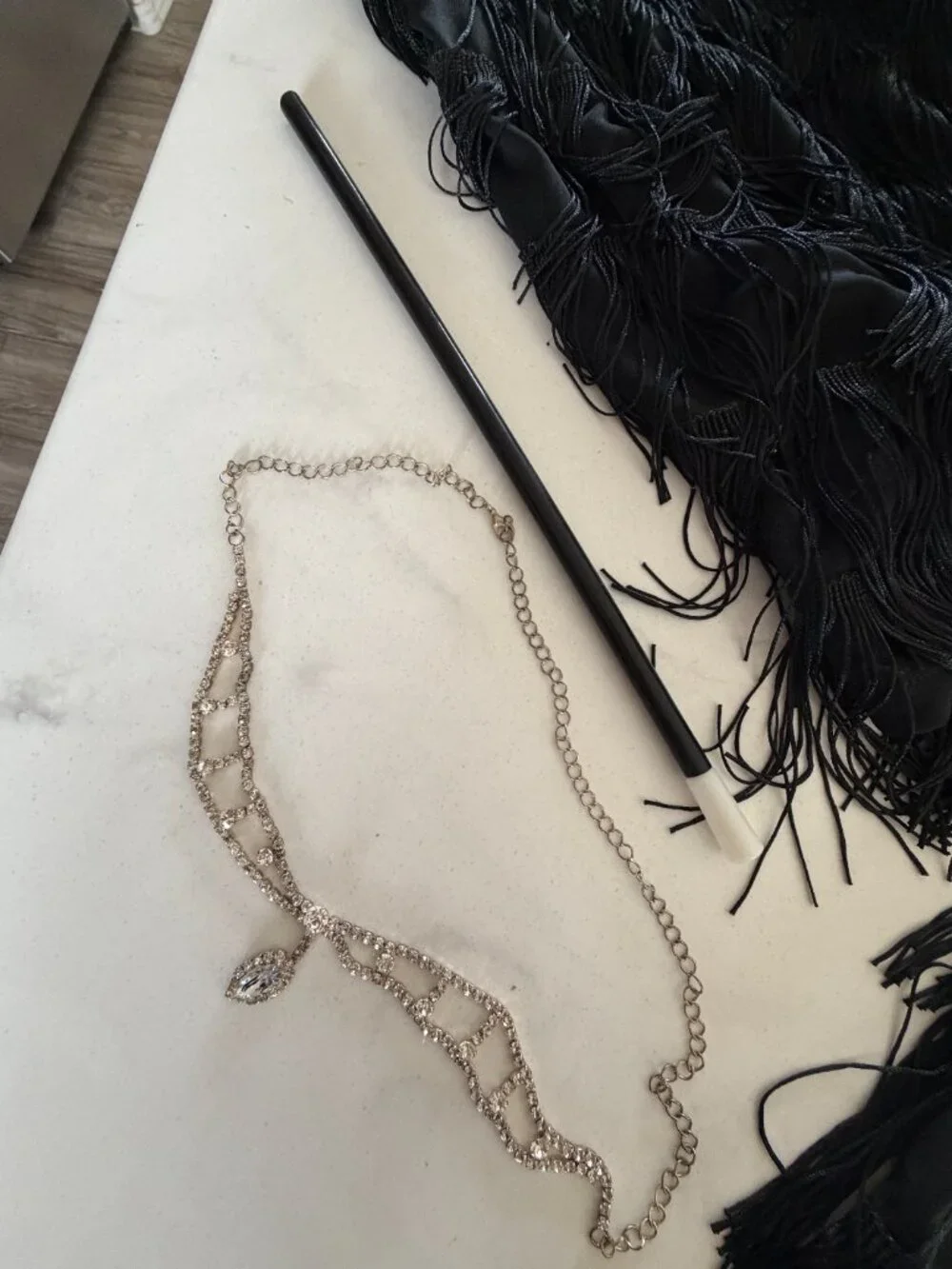 Spirit Halloween Black Flapper Costume Adult Small/Medium Fringe 1920s Gatsby Co - Picture 9 of 9